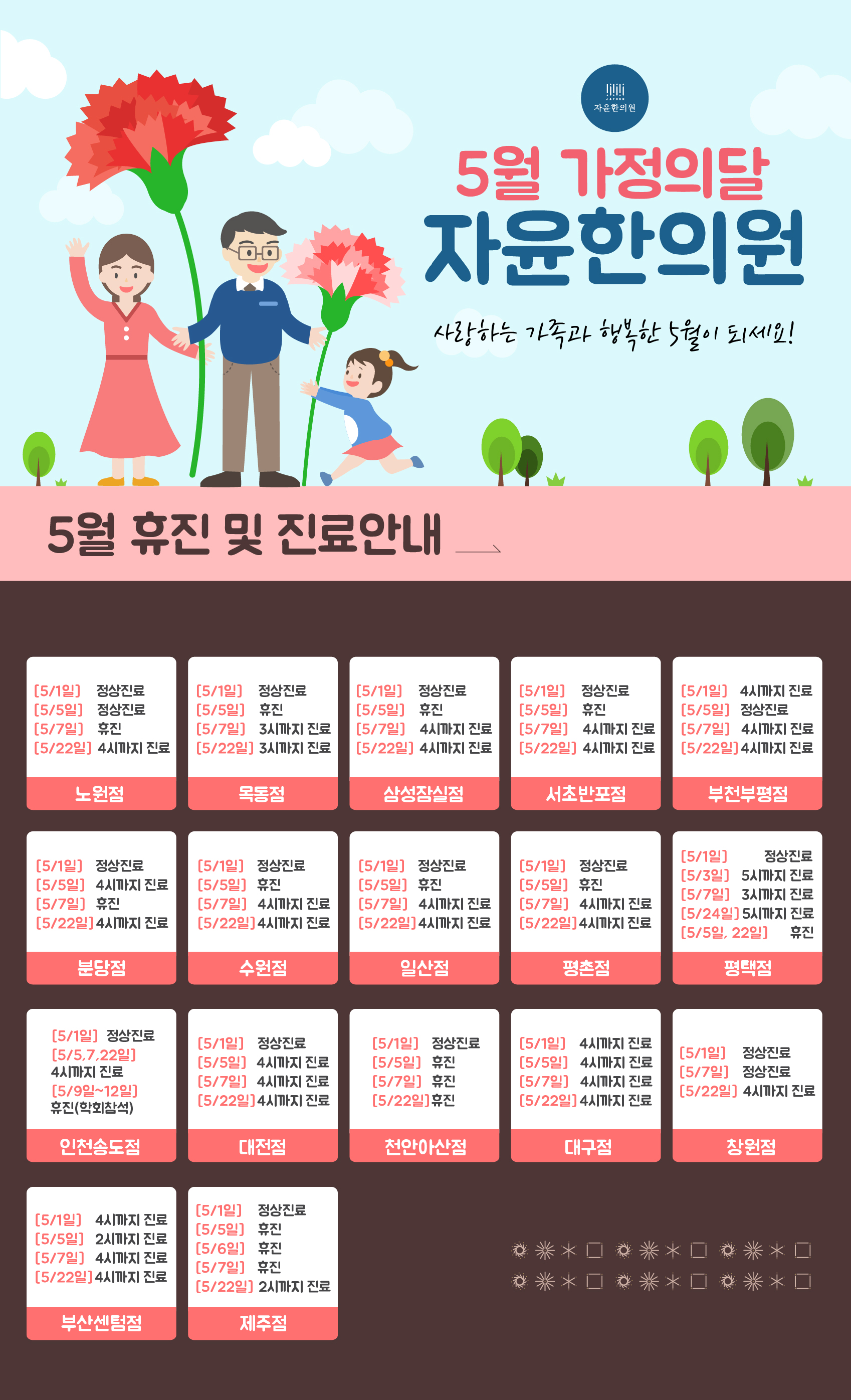 2018년 5월 가정의달 진료안내