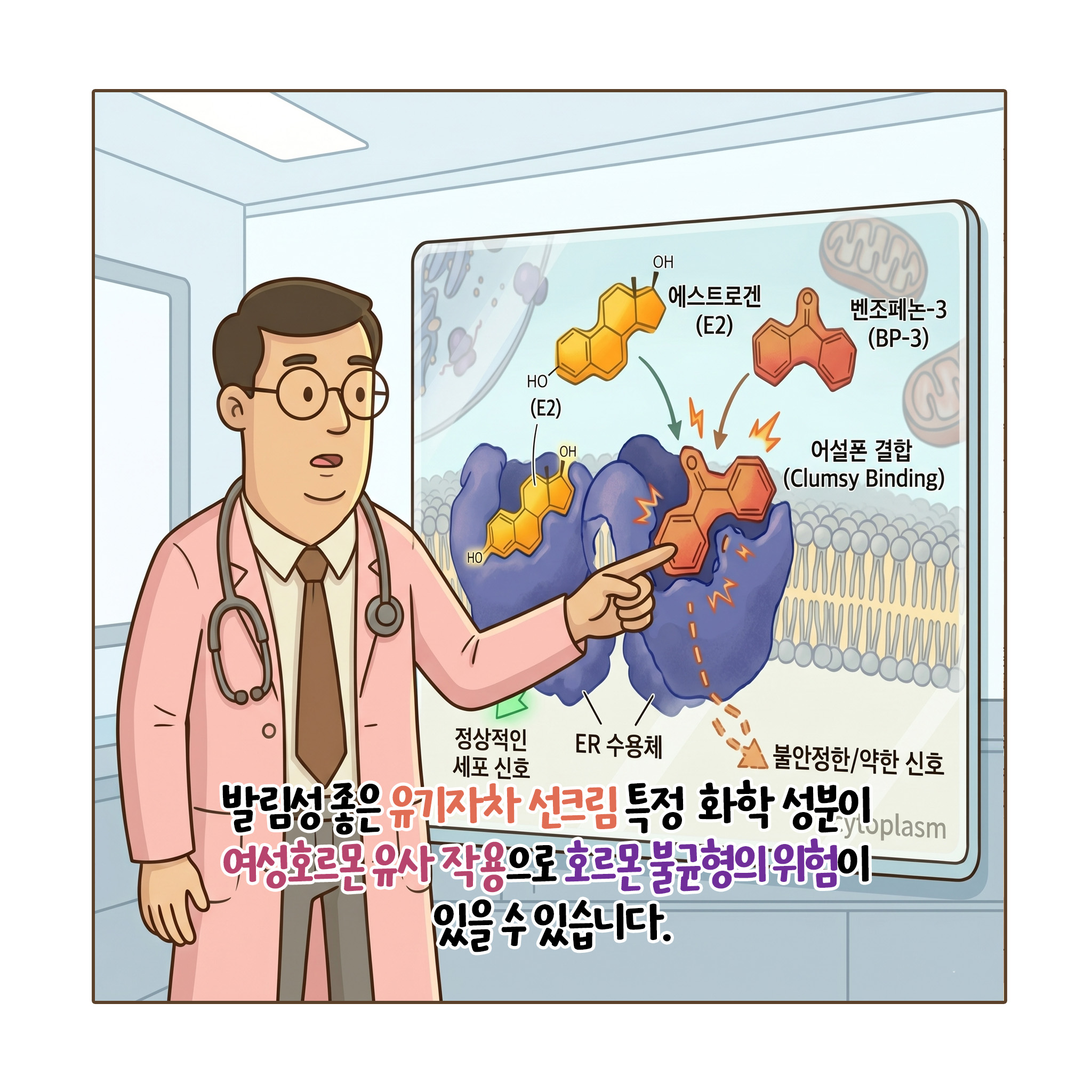 [자윤한의원 여성건강툰]매일 바르는 선크림이 자궁을 공격한다? (4)