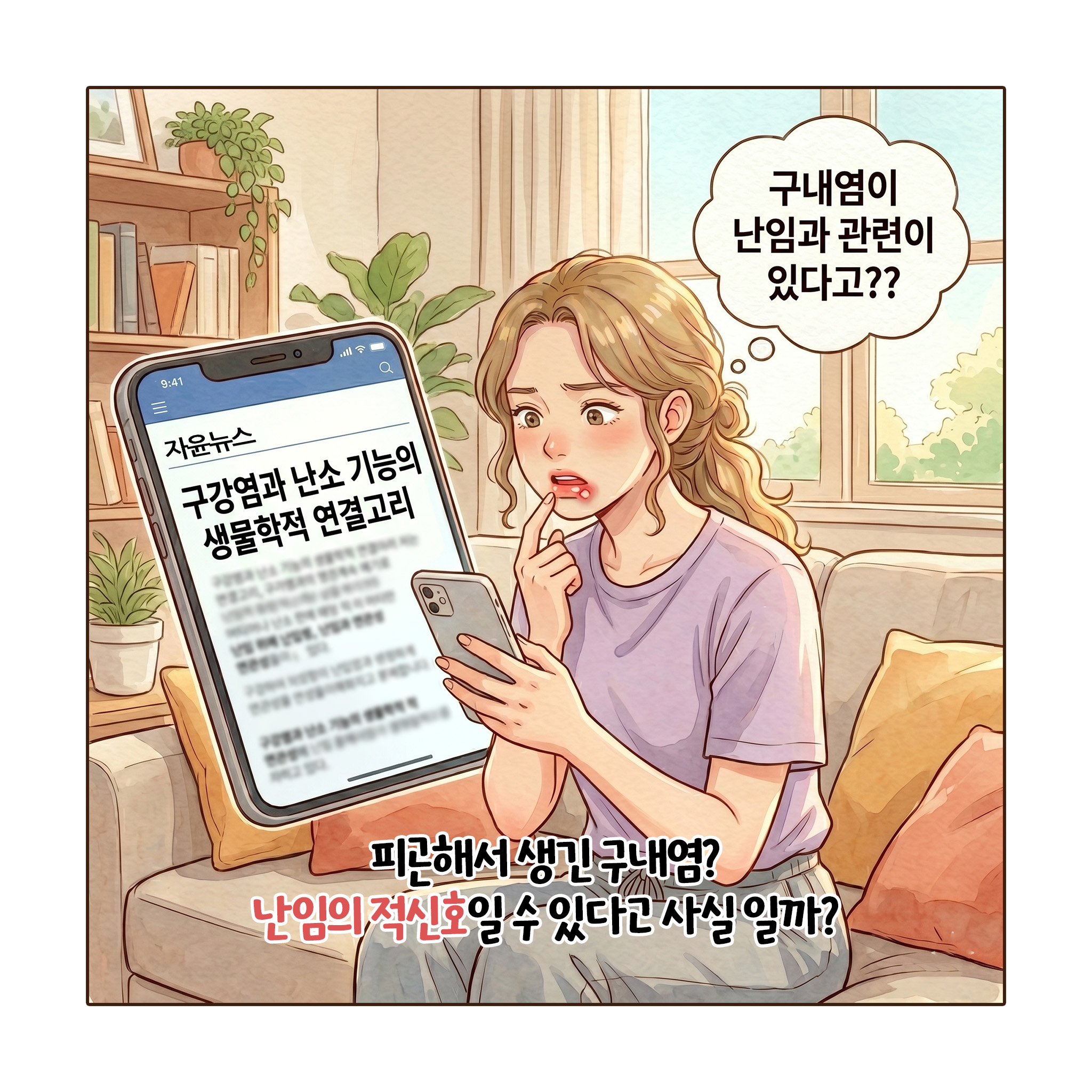 [자윤한의원 여성건강툰] 잦은 구내염, 난임의 연관성 ft. 다낭성난소증후군 · 자궁내막증 환자 주목 (3)