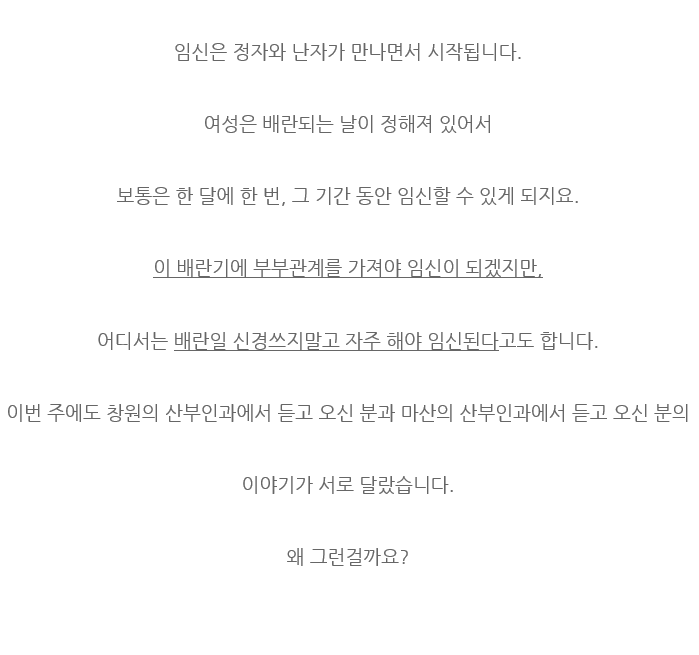 임신을 위해서는 얼마나 부부관계를 자주 해야 하는걸까요? (2)