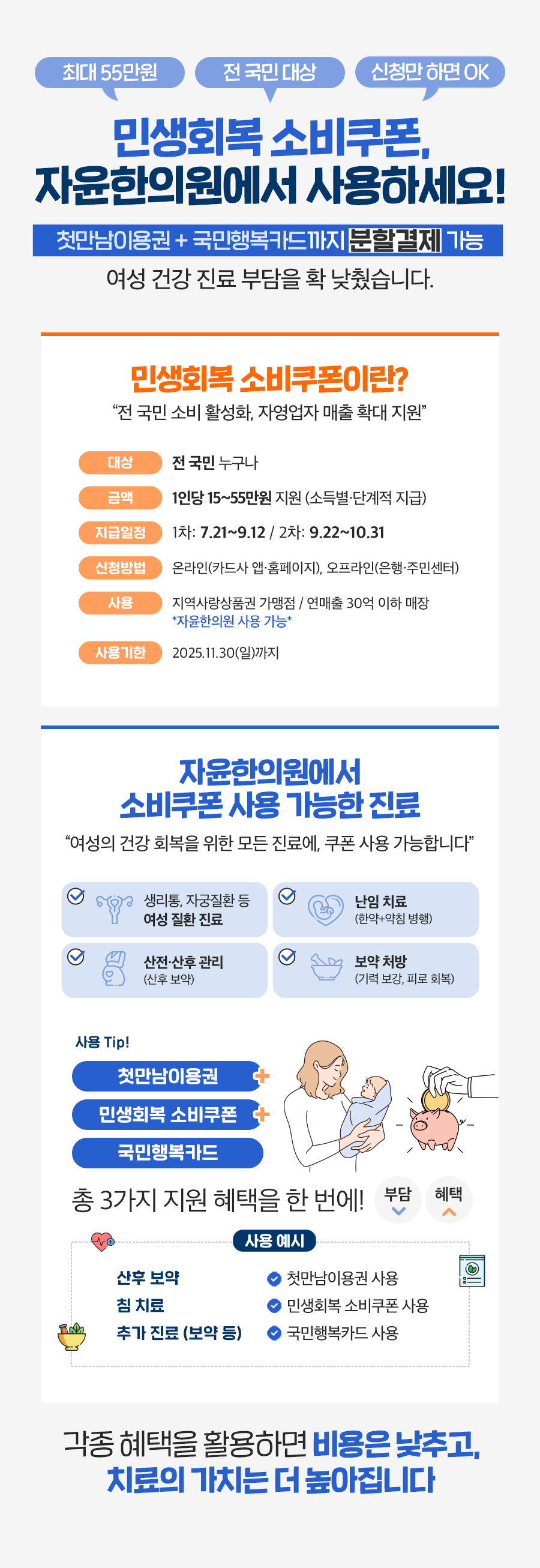 7월 21일부터 신청! “민생회복 소비쿠폰, 자윤한의원에서 사용 가능합니다”